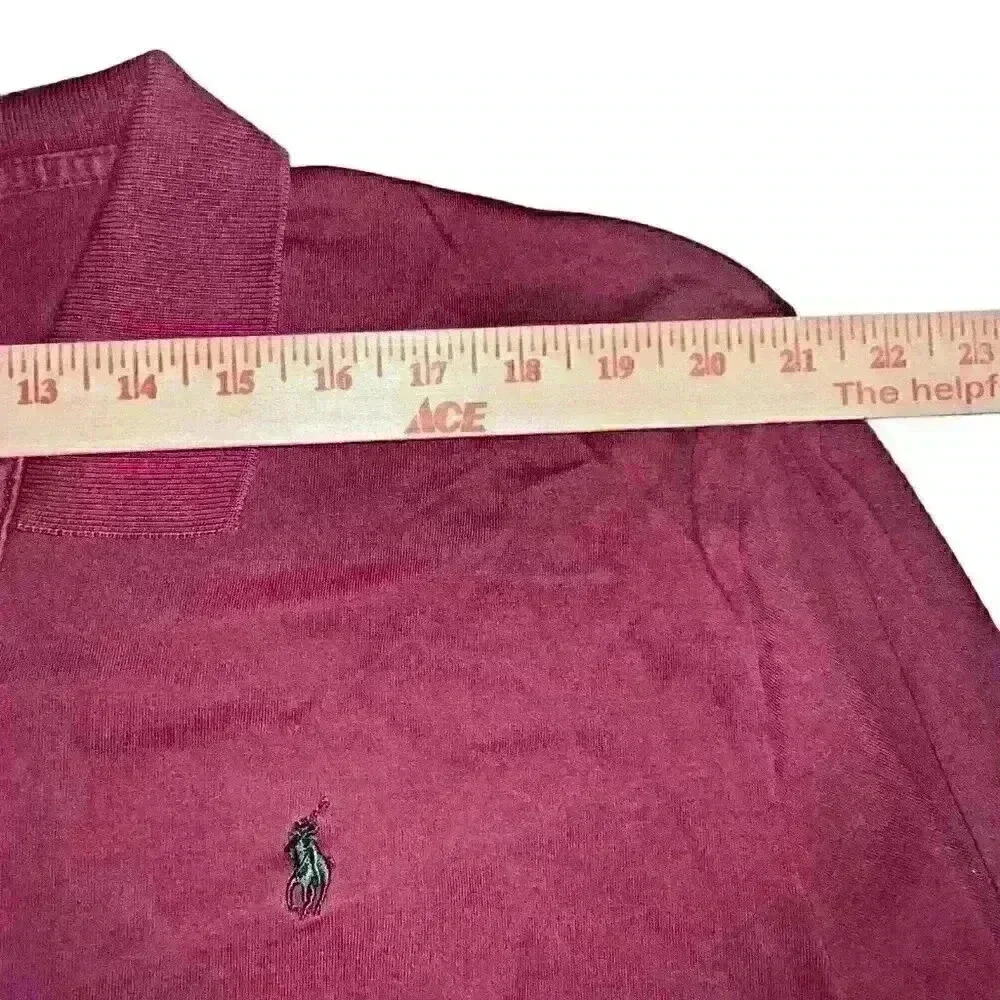 VTG Polo Ralph Lauren Sz XL Maroon Collared Pull Over Shirt Preppy Casual - Picture 8 of 10